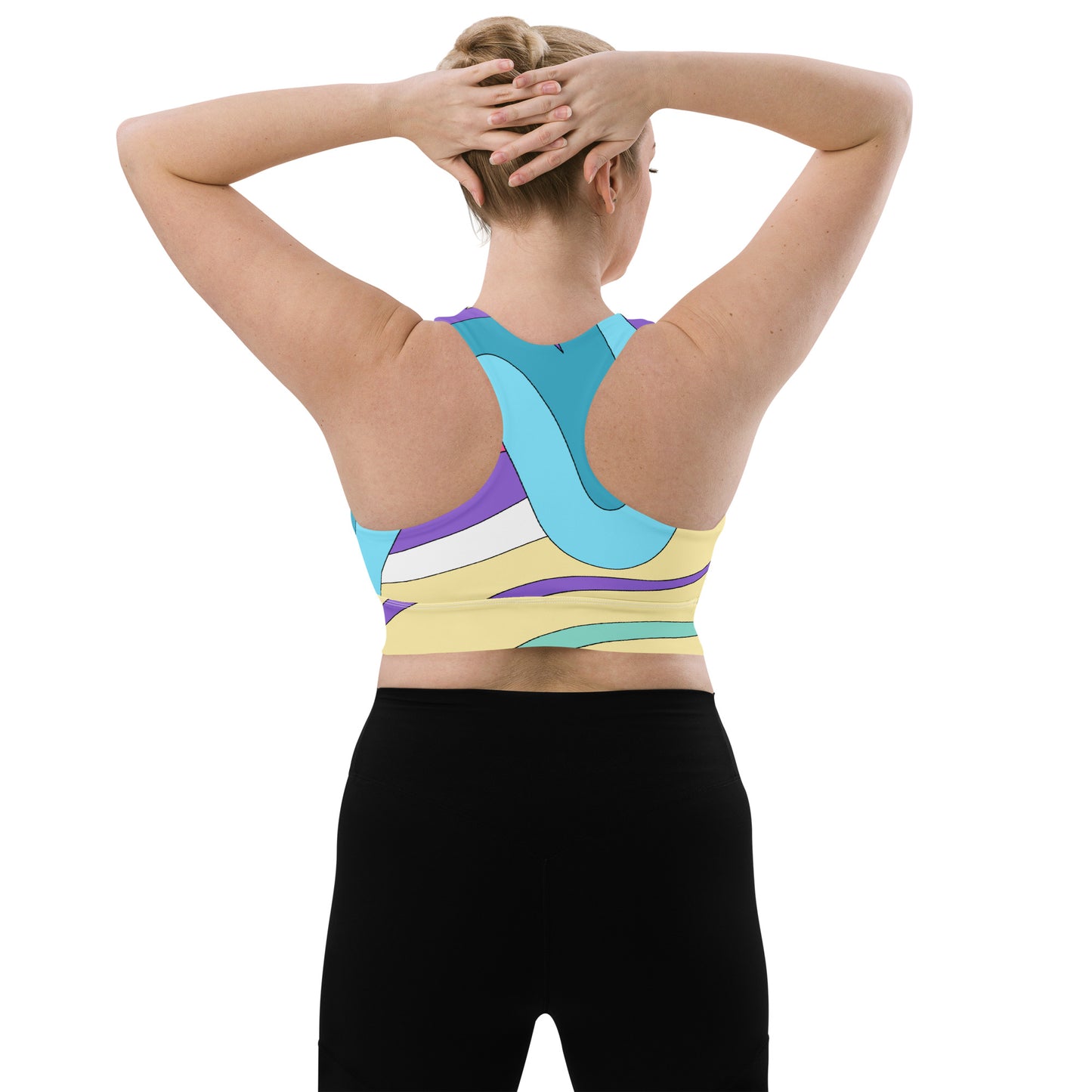 Longline sports bra with support