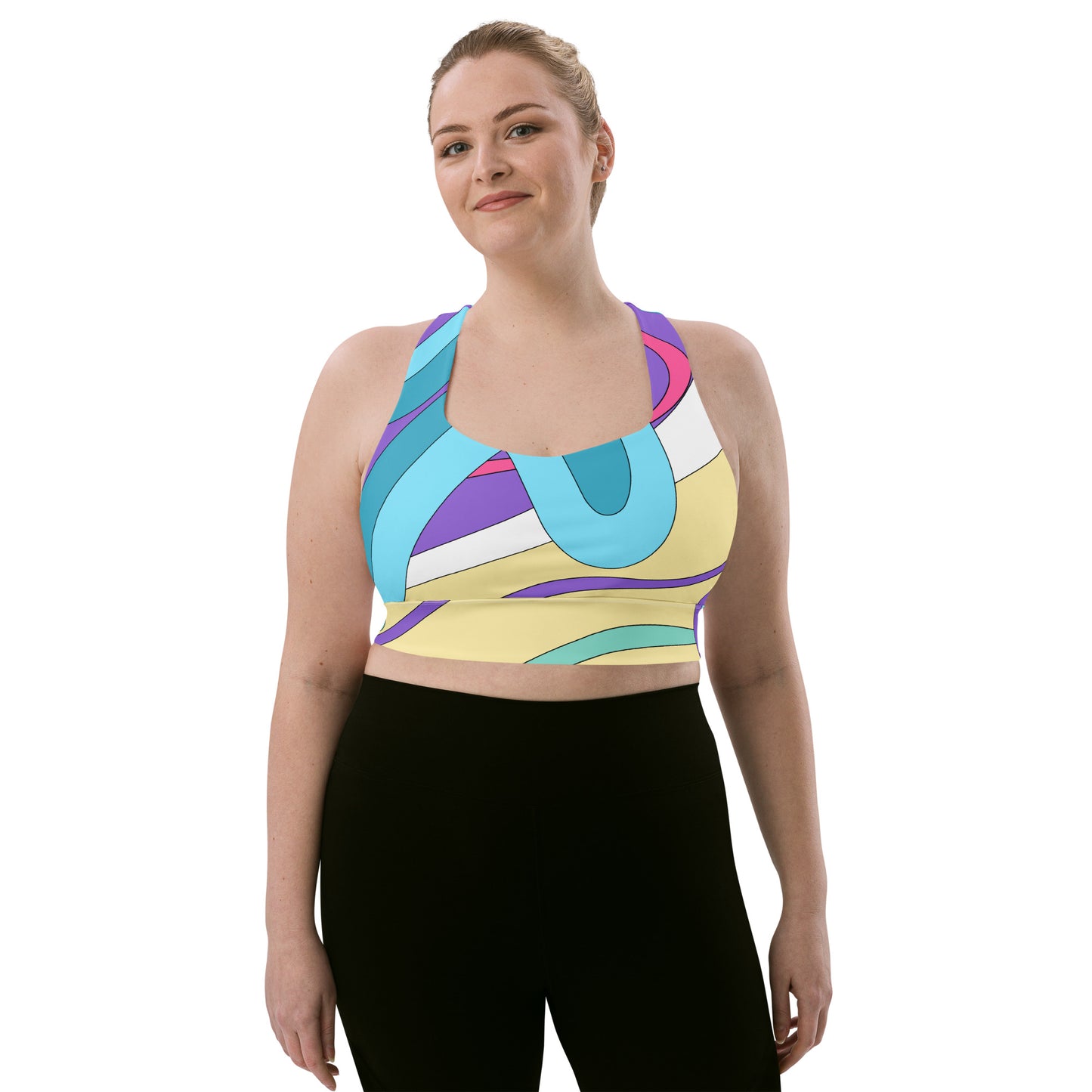 Longline sports bra with support