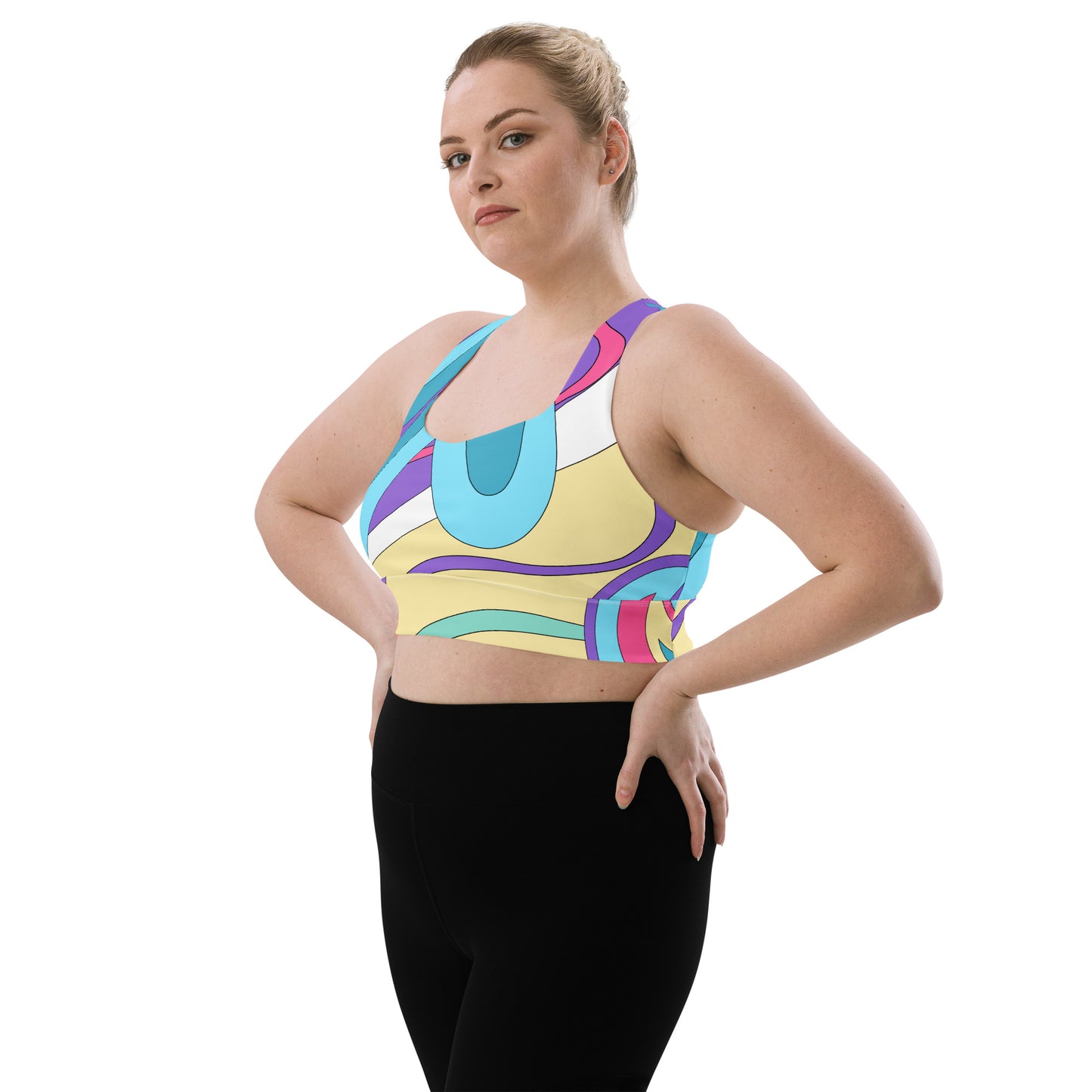 Longline sports bra with support