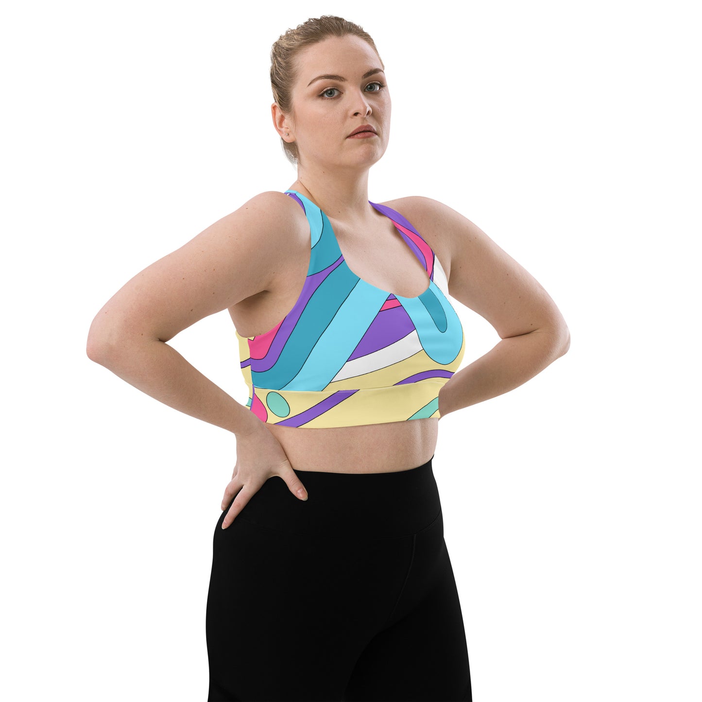 Longline sports bra with support