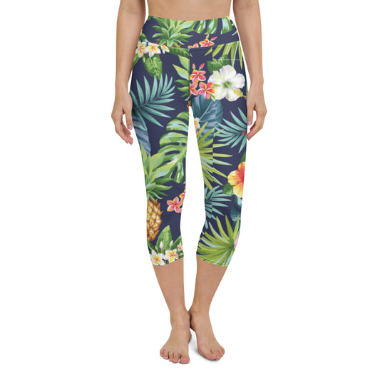 Hawaiian Style Yoga Capri Leggings