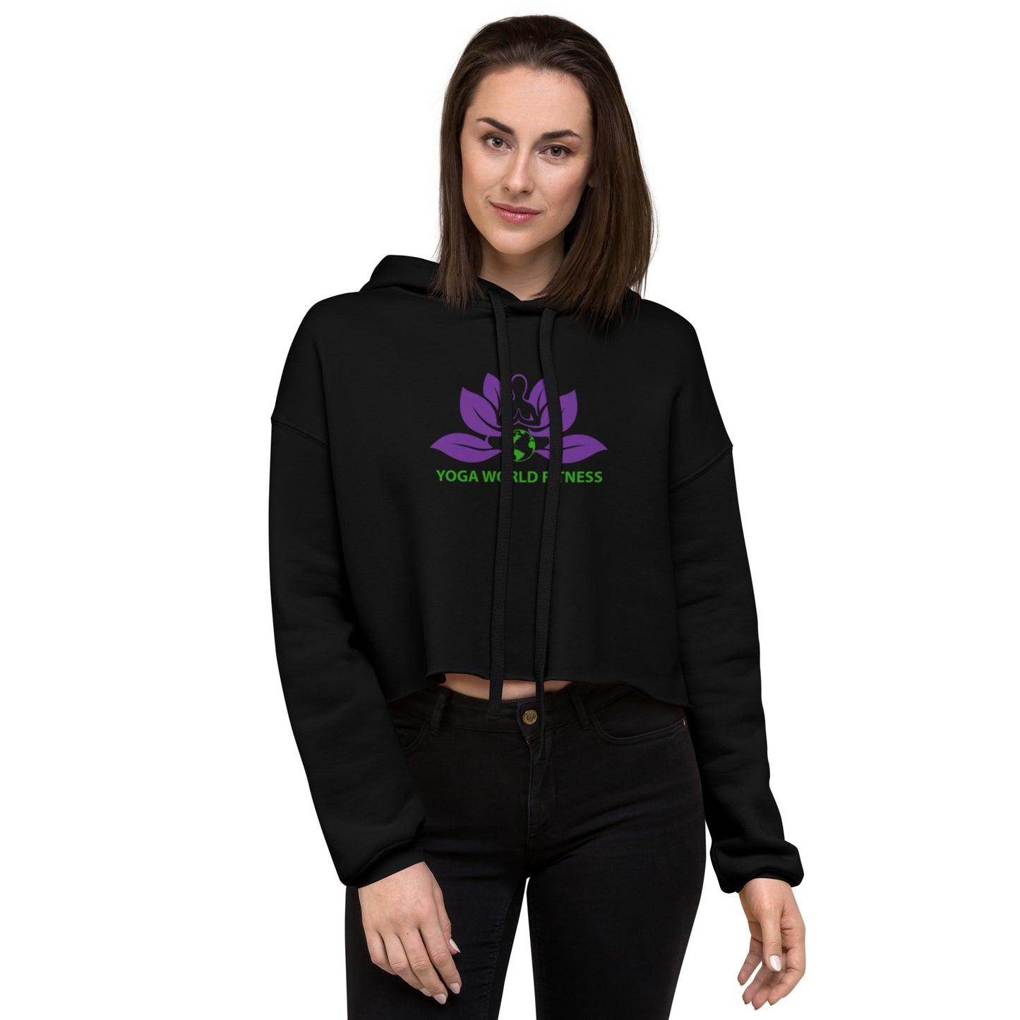 YWF Logo Crop Hoodie All proceeds go towards free yoga classes